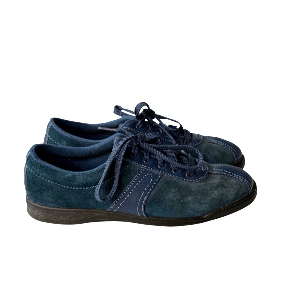 Easy Spirit ESONCUE Navy Blue Suede Leather Walking Sneakers Womens 8 N